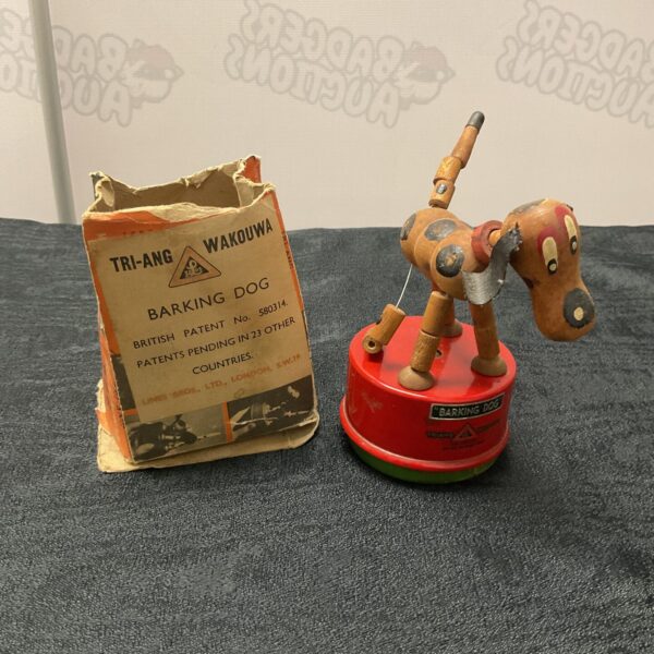 Vintage Triang barking dog toy foot missing