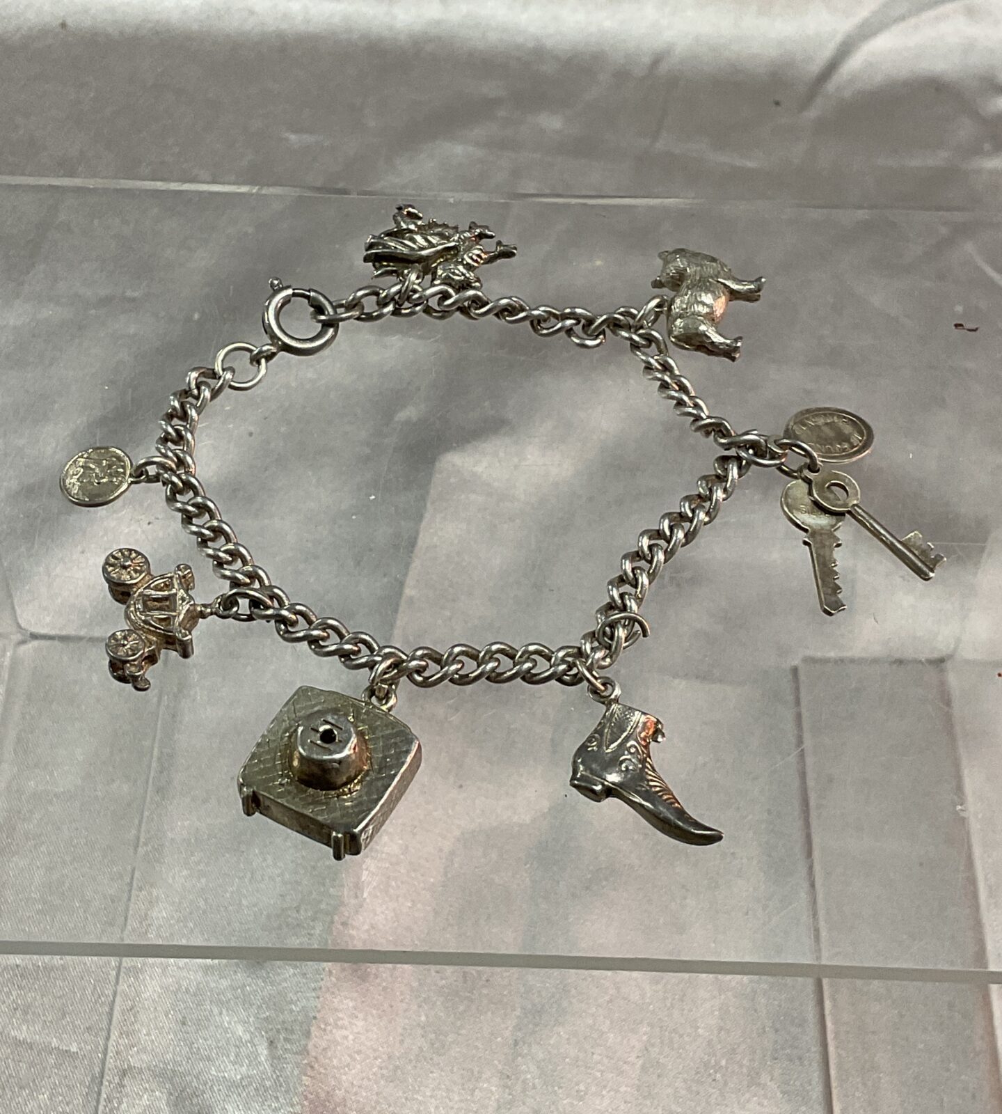 925 Silver charm bracelet 23g