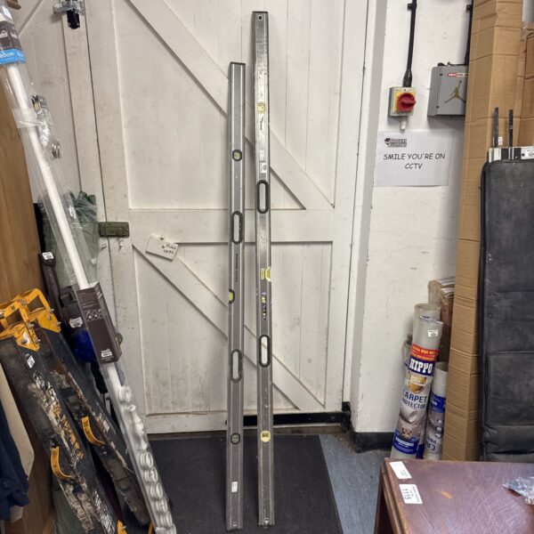 Lot of two large Stanley Fatmax spirit levels for accurate measurements.