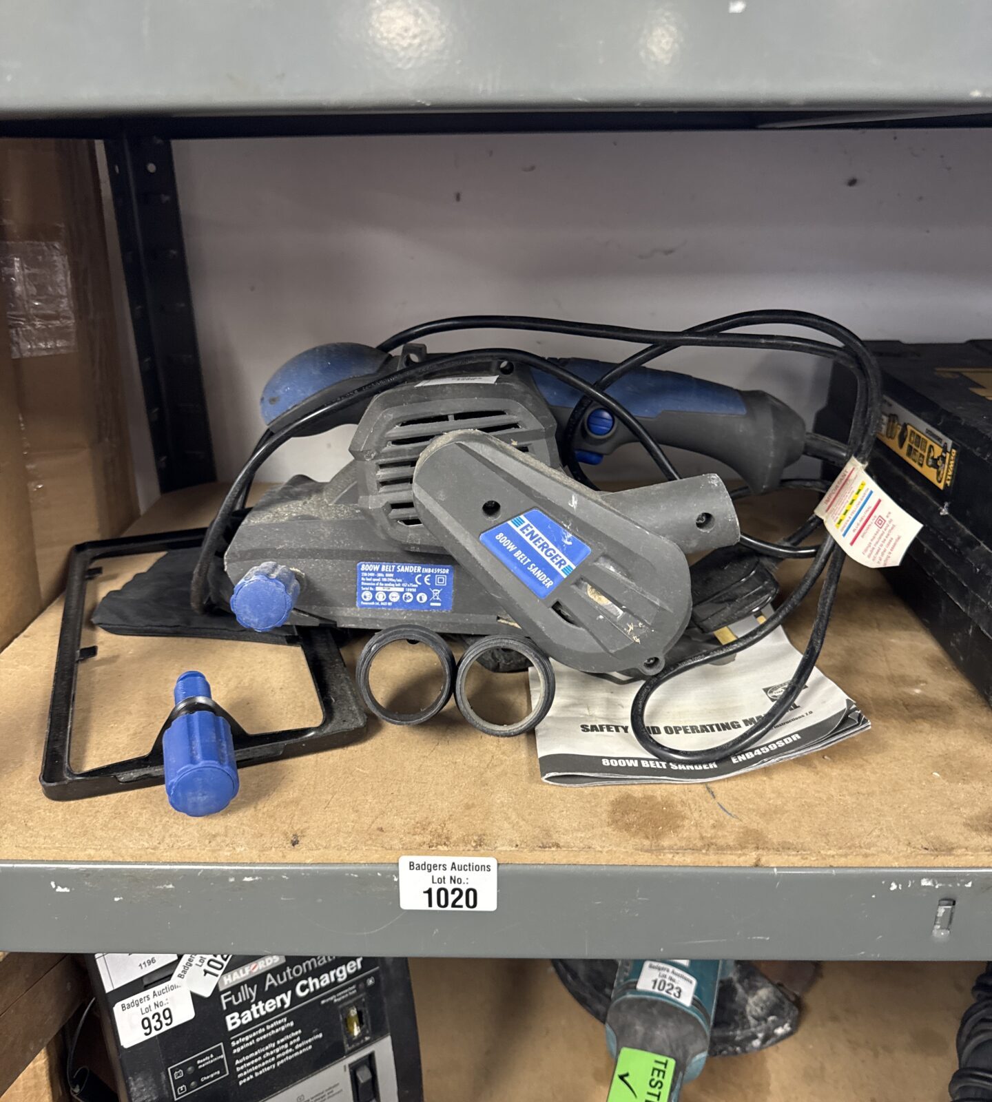 Energer enb459sdr 800w belt sander with accessories & manual