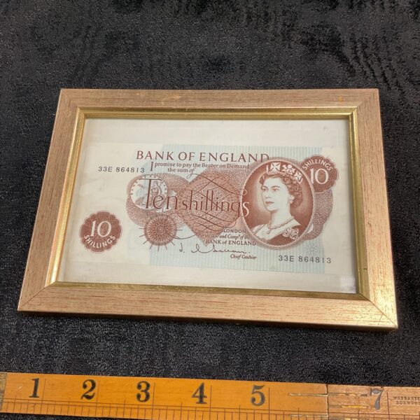 Framed 10 Shilling Note