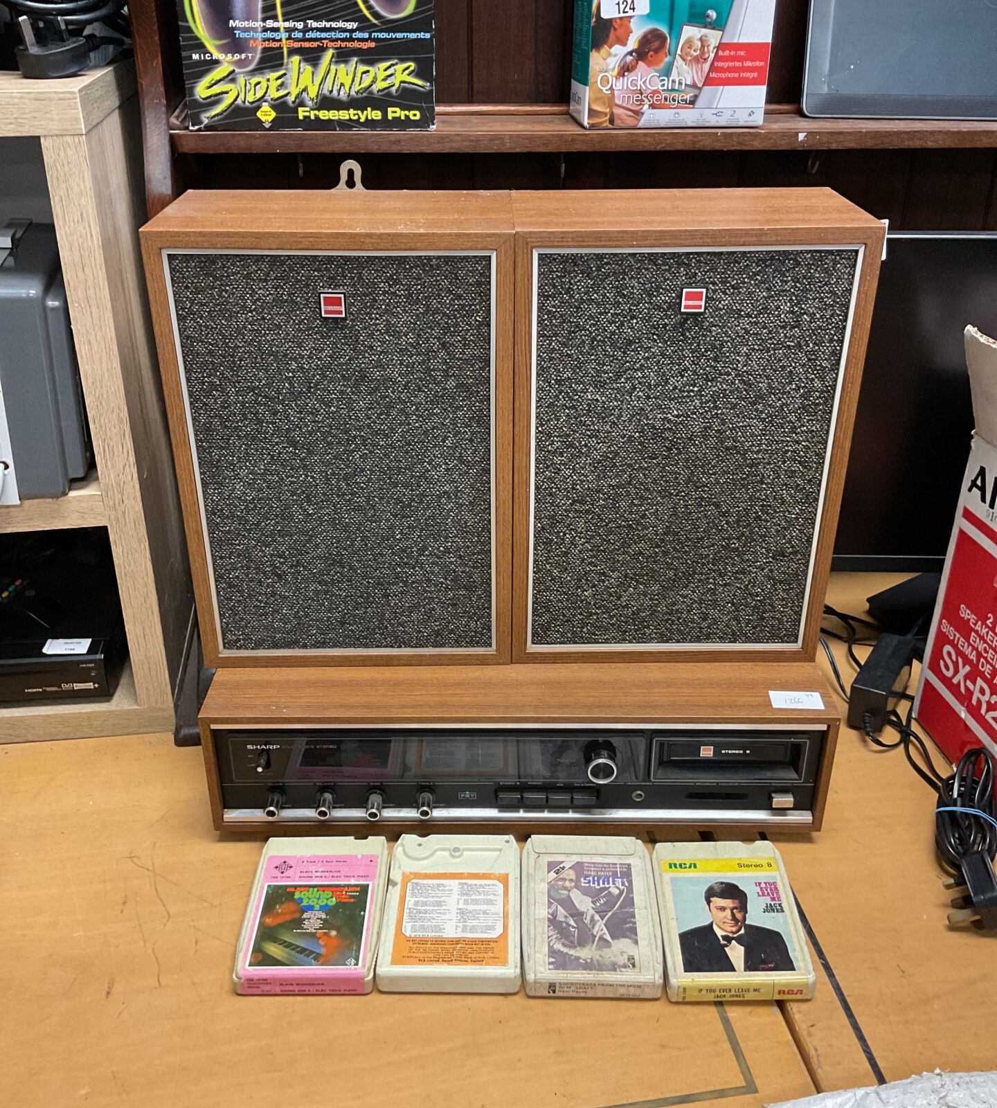Sharp solid state 8 track stereo with speakers