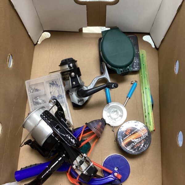Selection of fishing items inc Two Reels