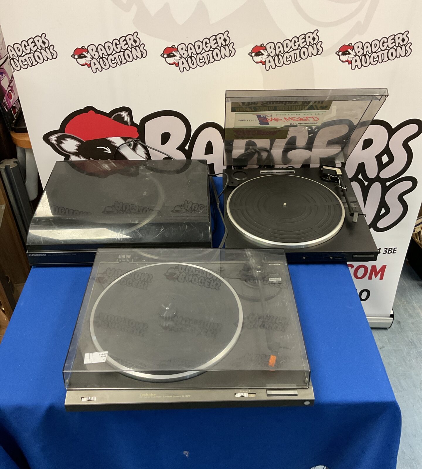 Three turntables including technics sl-b210 & pioneer pl-x303