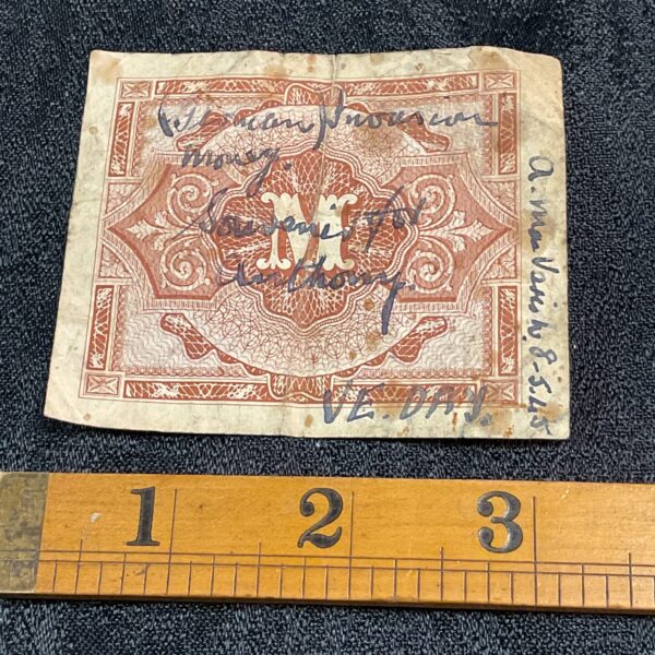 World War Two German banknote Signed and dated souvenir of V E day 8/5/45