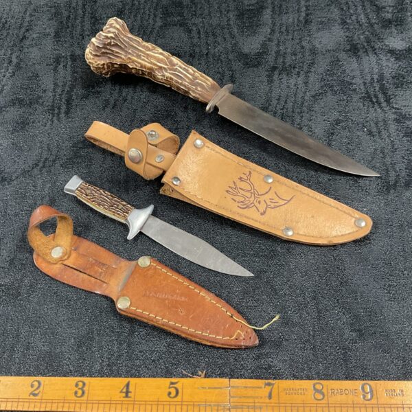 Two horn handled German sheath knives
