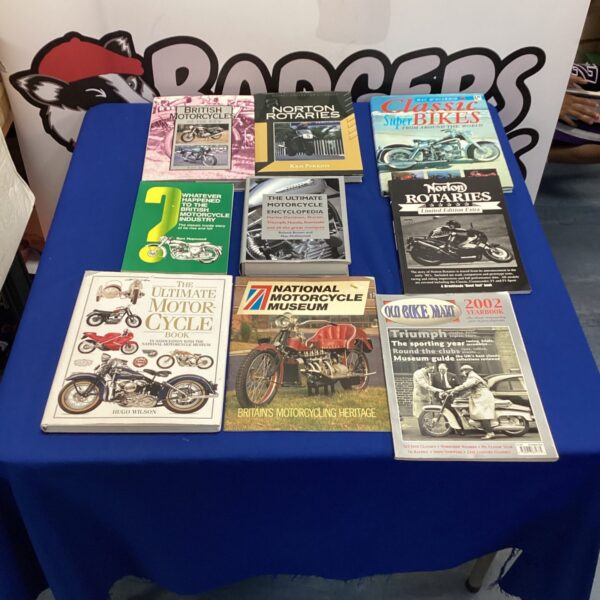 Box of mixed motorcycle books inc classic bikes, the ultimate.p motorcycle & norton rotaries