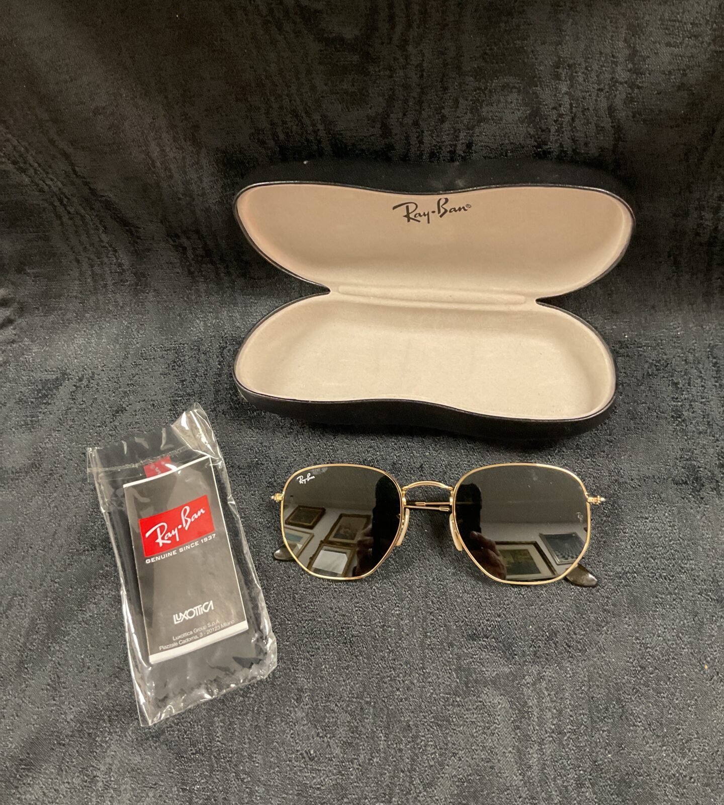 Pair of as new Ray ban sunglasses in case