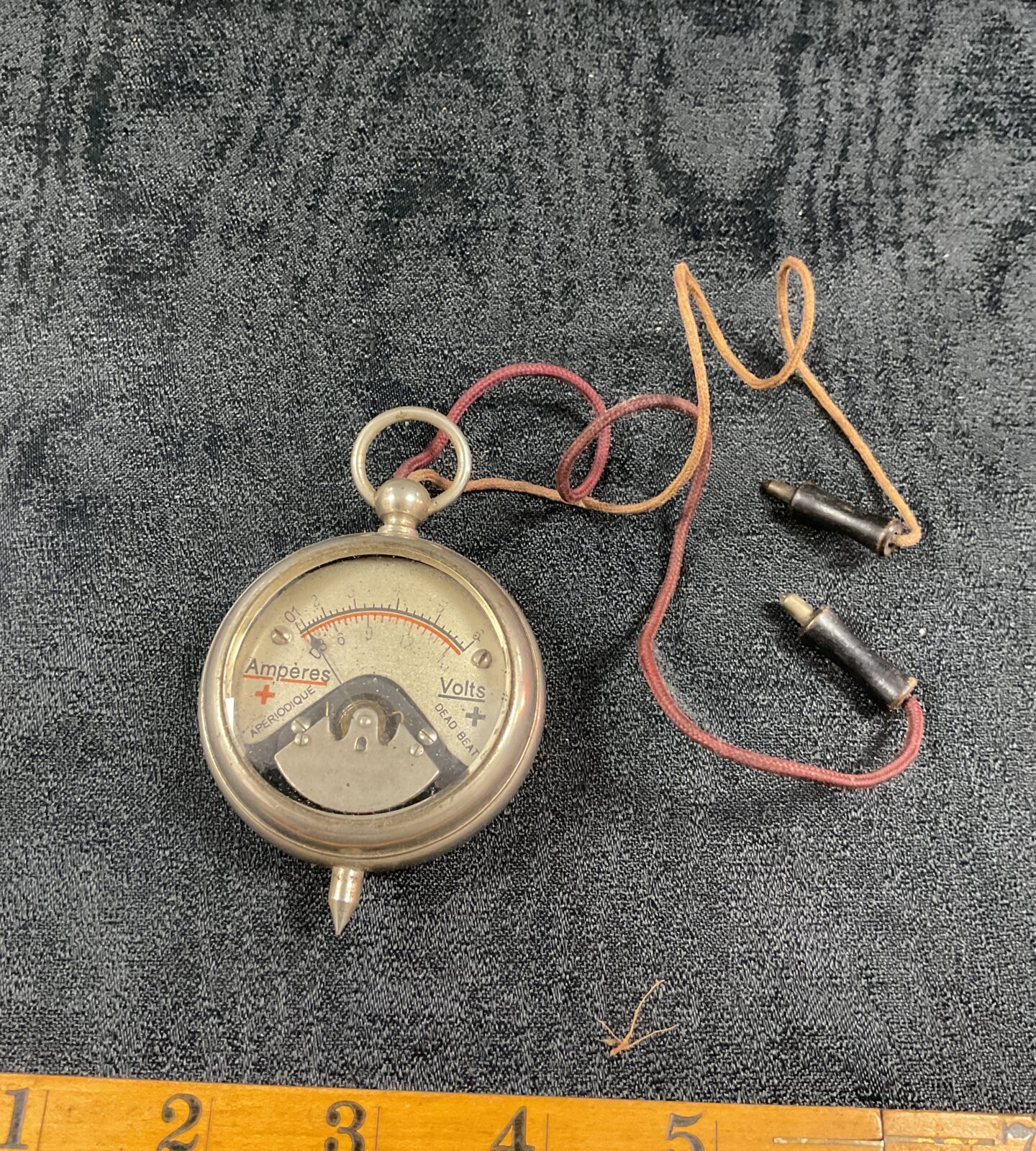 Vintage pocket watch style amp meter volt meter working