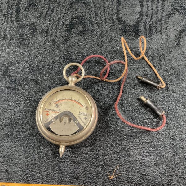 Vintage pocket watch style amp meter volt meter working