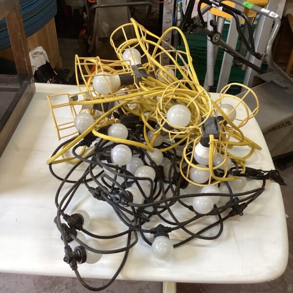 Two strings of 110v lamps