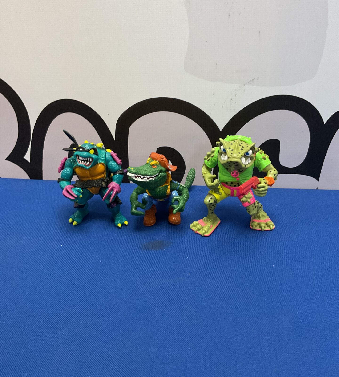 Three retro teenage mutant ninja turtles bad guy figures