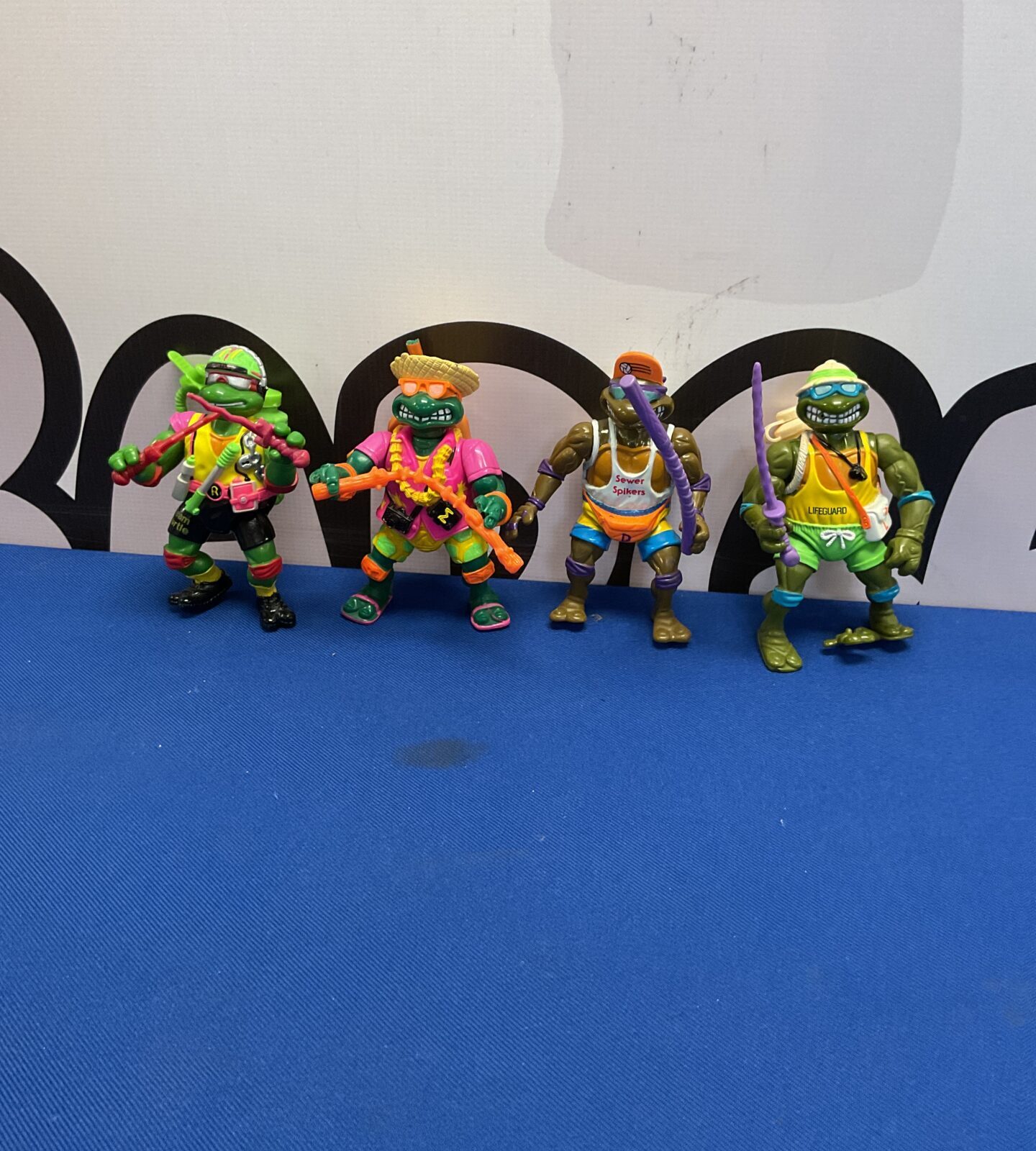 Selection of retro summer beachware ninja turtles figures