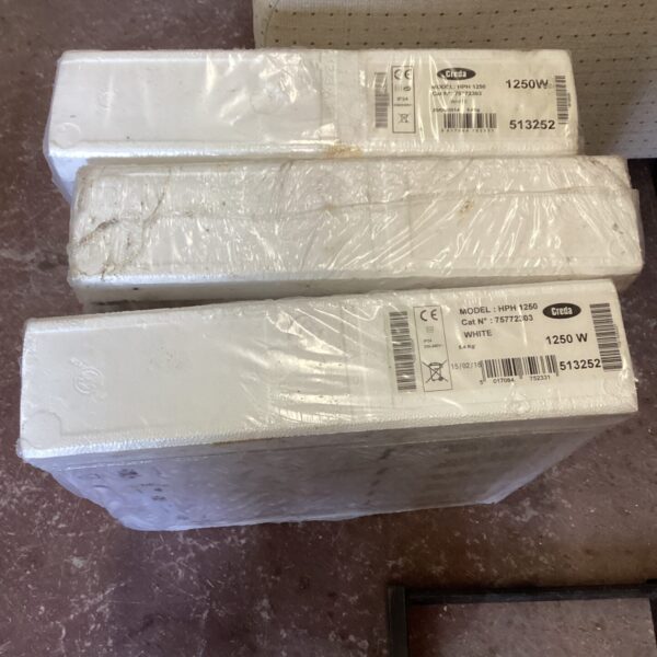 Sealed box of Creda 1250w electric wall heater, new condition.