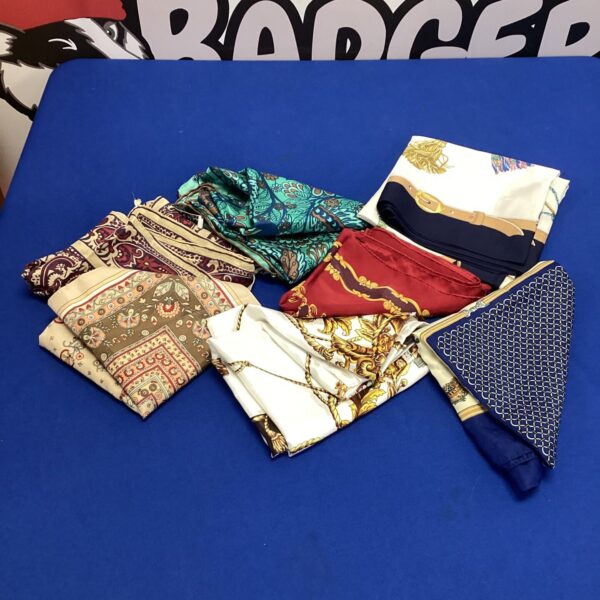 Small basket of silk handkerchiefs