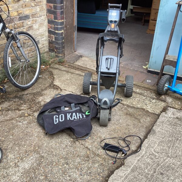 Go Kart Electric Folding Golf Trolley with charger and storage bag tested and working