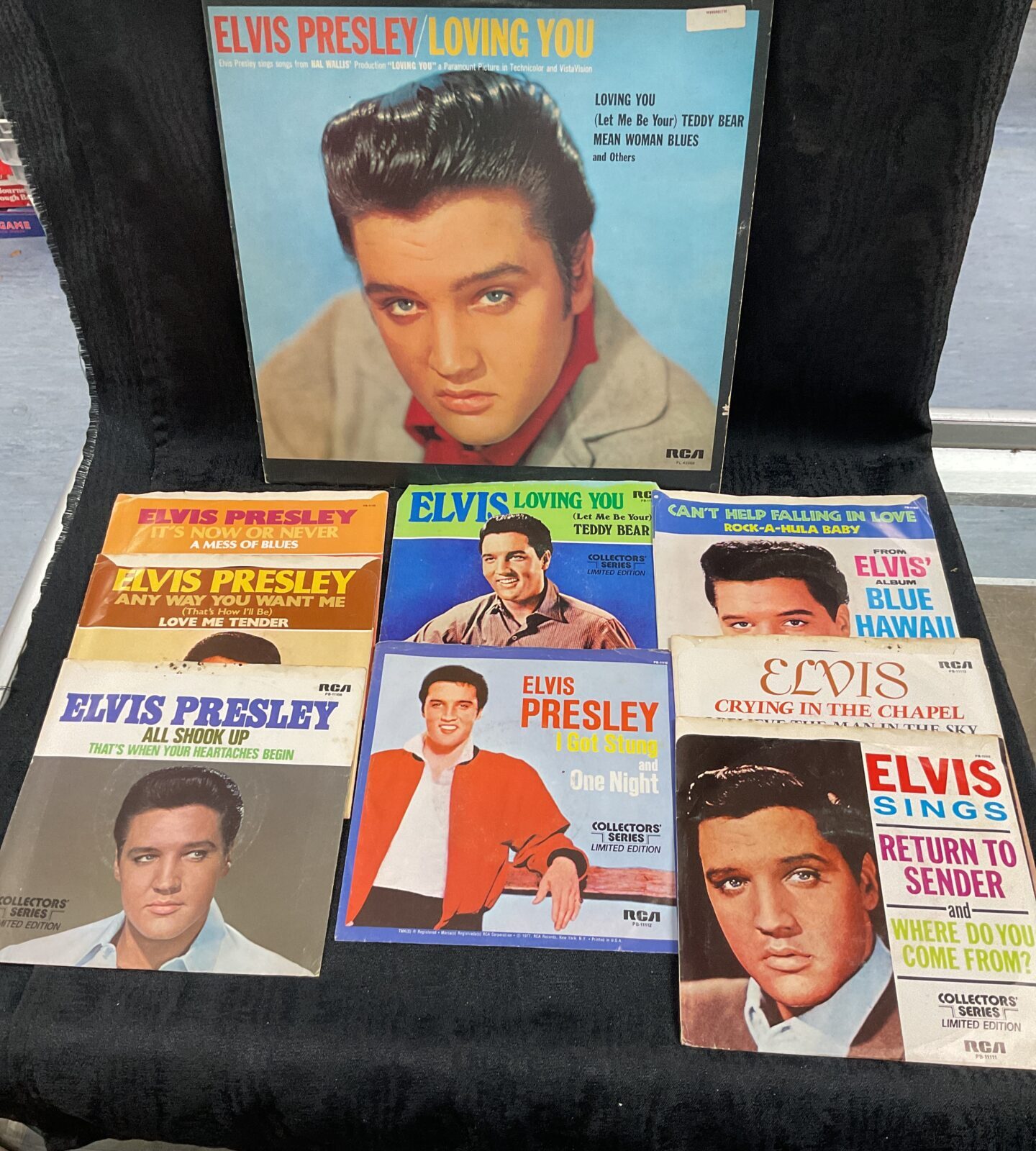 Collection of  Elvis Presley 7” and a 12” Vynl