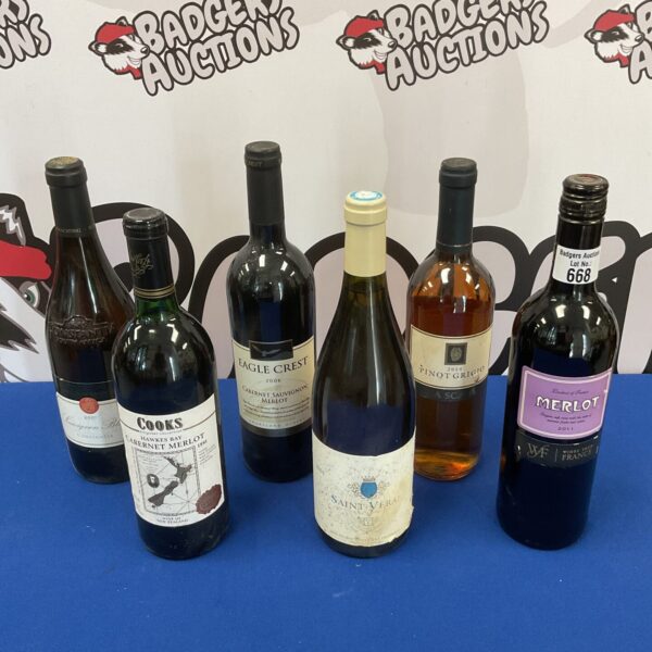 Six bottles of wine including Eagle crest & saint vera