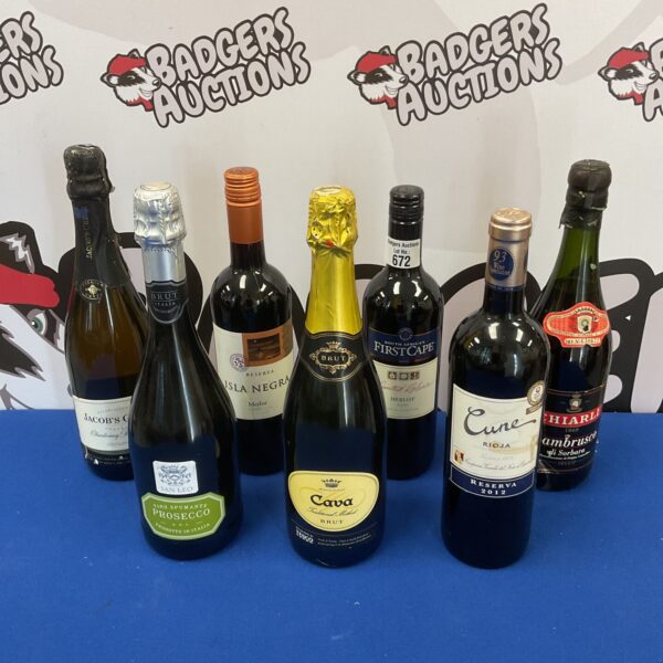 Seven bottles of wine including cune rioja & jacobs creek