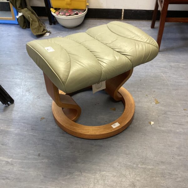 ekornes leather topped footstool