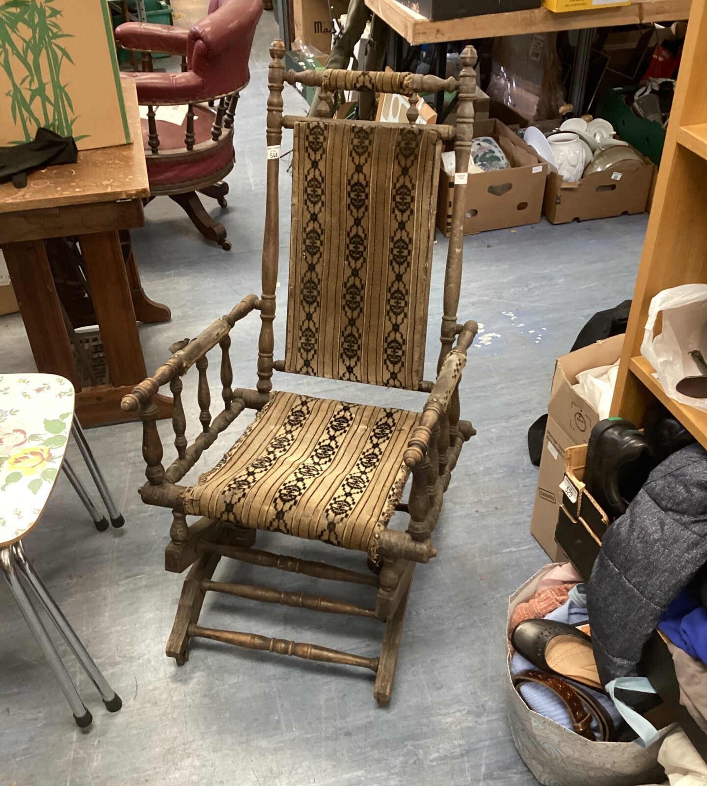 Victorian spindle back rocking chair