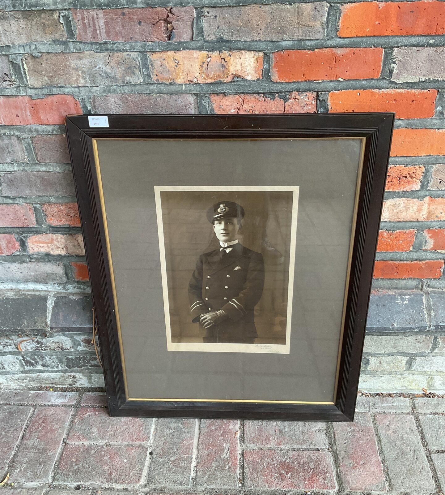 Large framed photograph of stanley sutton navy officer