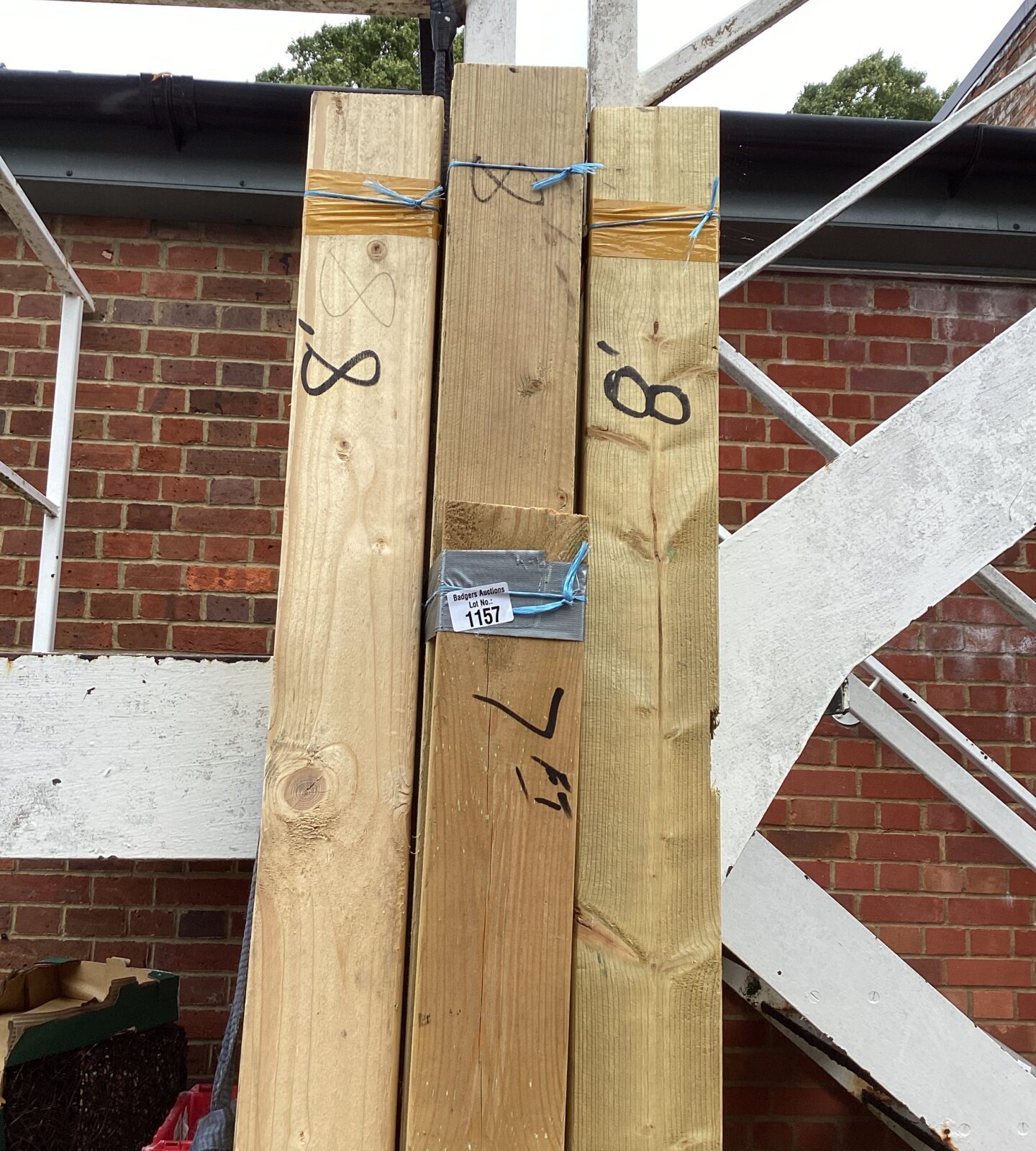 Three bundles of 8’ and 7’ timber