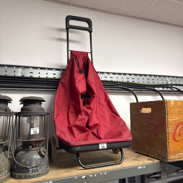Granny shopping trolley with draw string top (has some fraying)