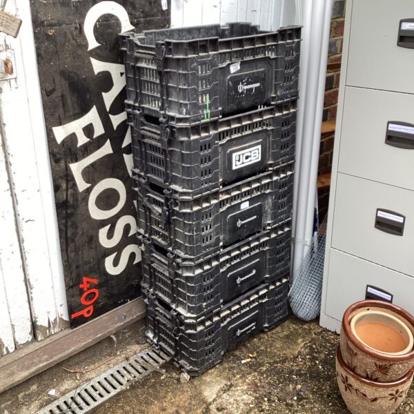 Five storage crates