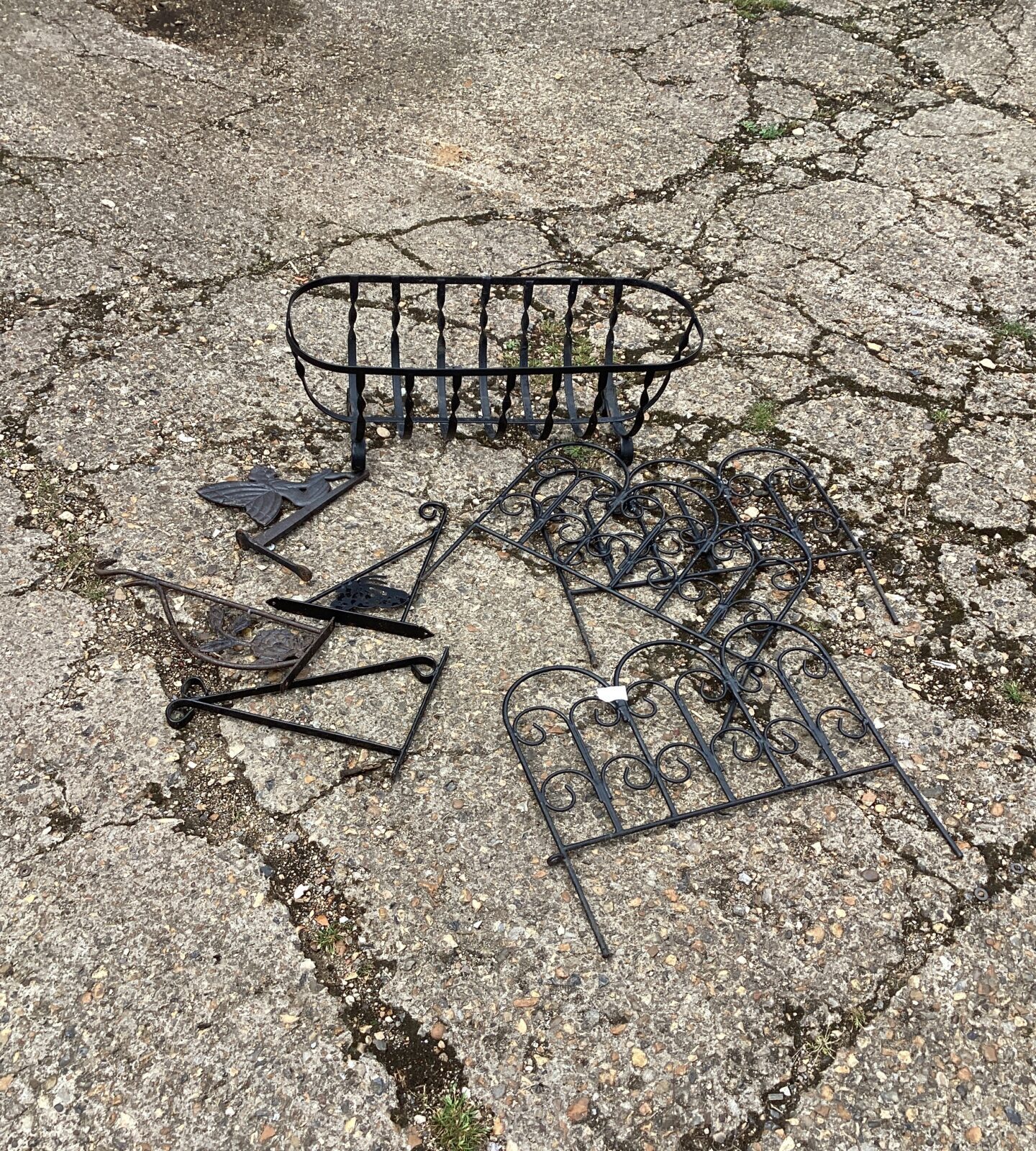 Selection of metal hanging basket brackets and tough