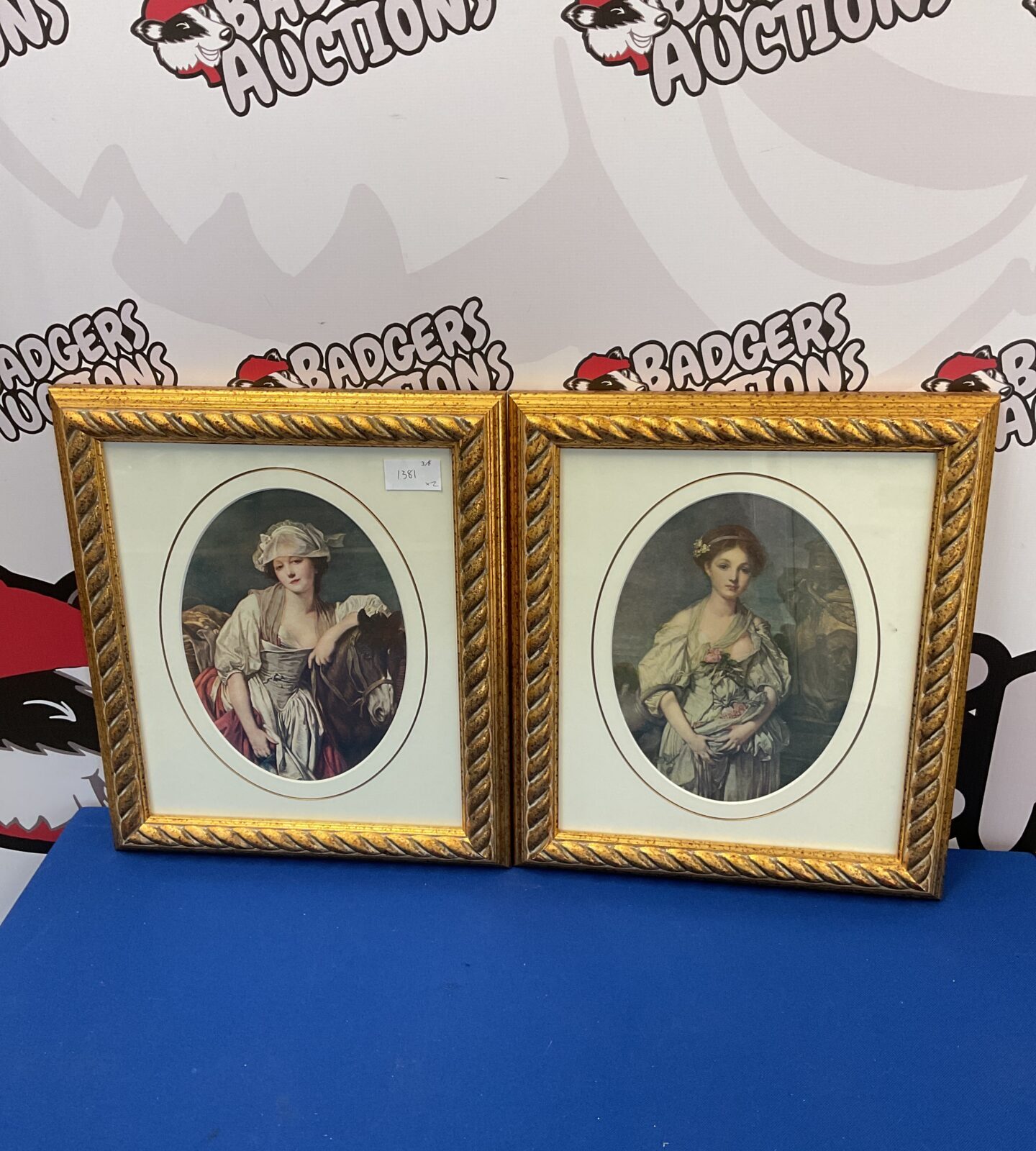 pair of j b greuze 1725-1805 edwRdian prints of pretty ladies