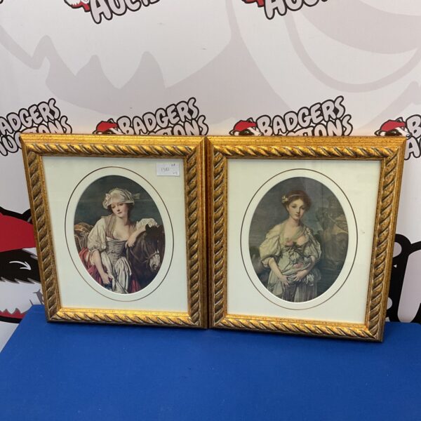 pair of j b greuze 1725-1805 edwRdian prints of pretty ladies