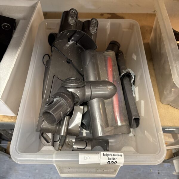 Small tray of Dyson cordless hoover parts
