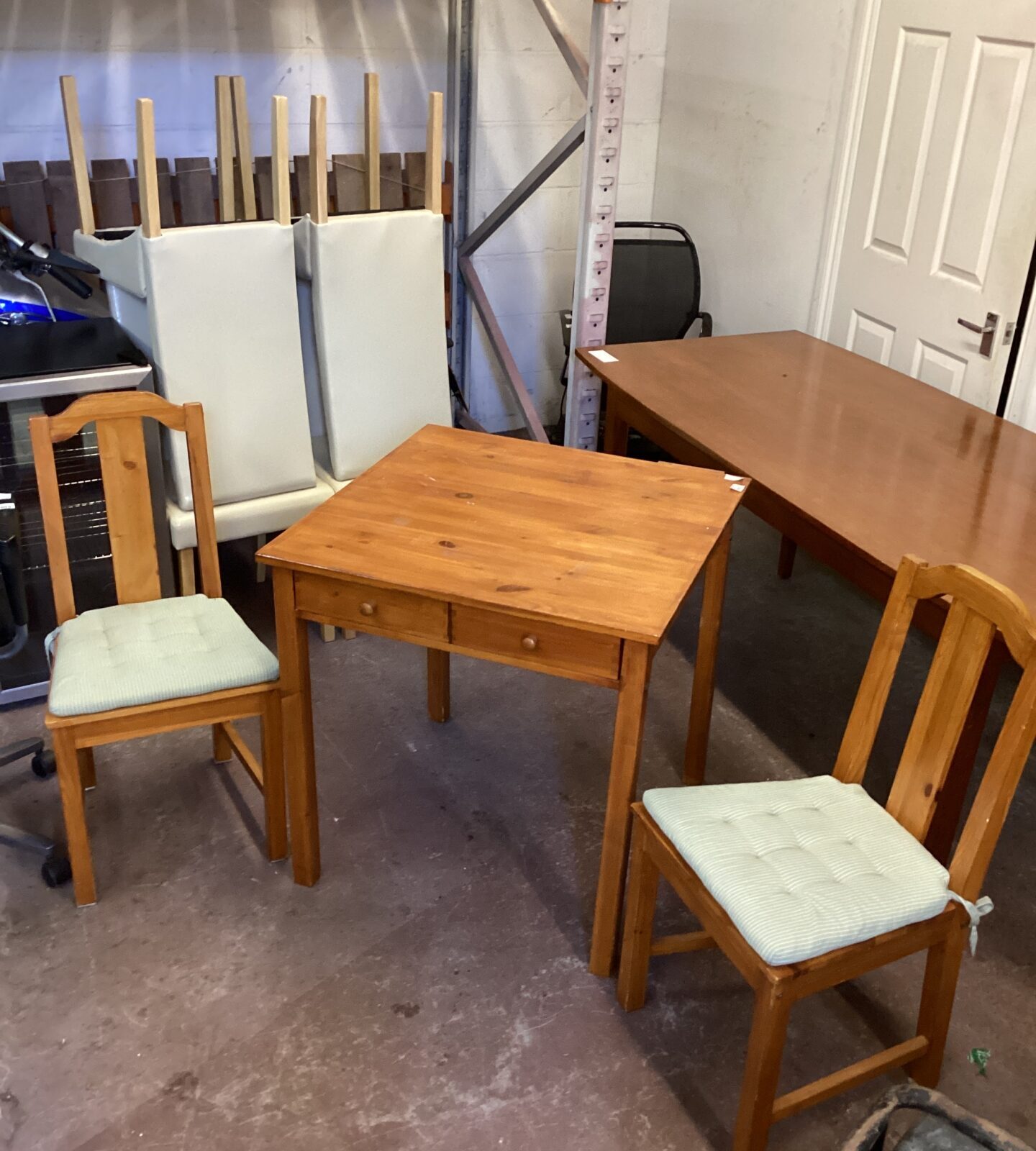Pine Kitchen Table with Two Chairs