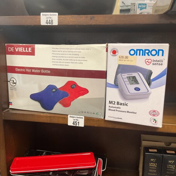 Omron m2 basic Blood pressure monitor with deville electric hot water bottle