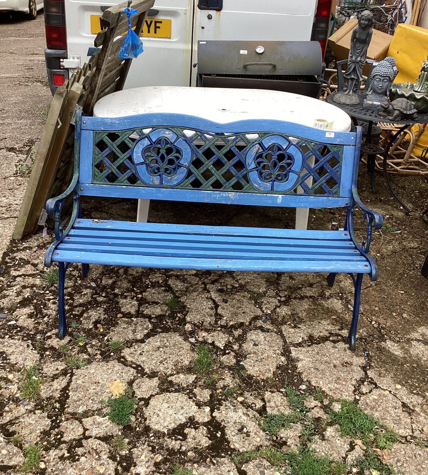 Wrought iron garden Bench