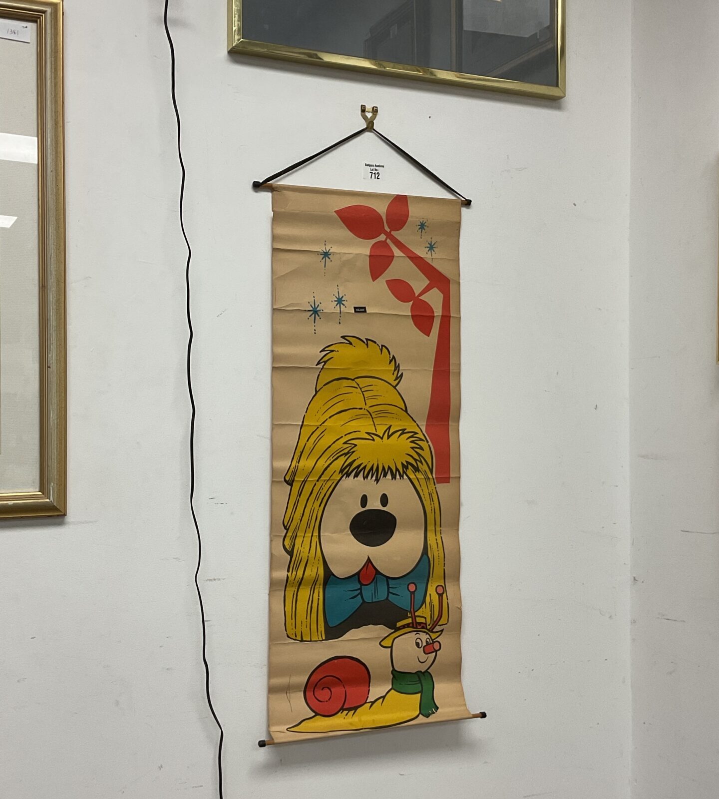 Vintage 1973 original  magic roundabout dougal & brian wall hanging