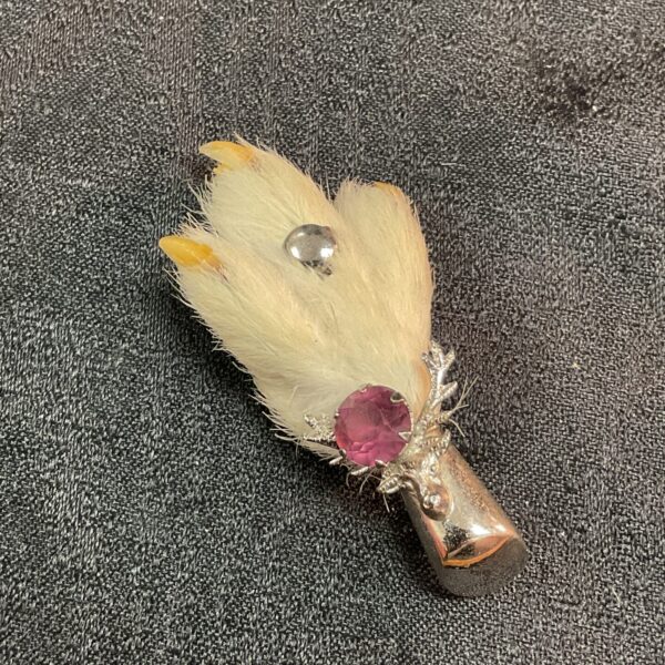 Scottish claw stags head brooch set with amethyst