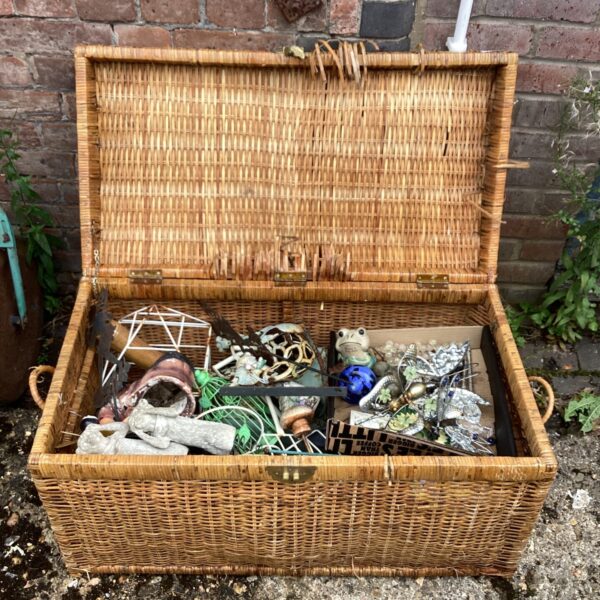 Box of garden ornaments