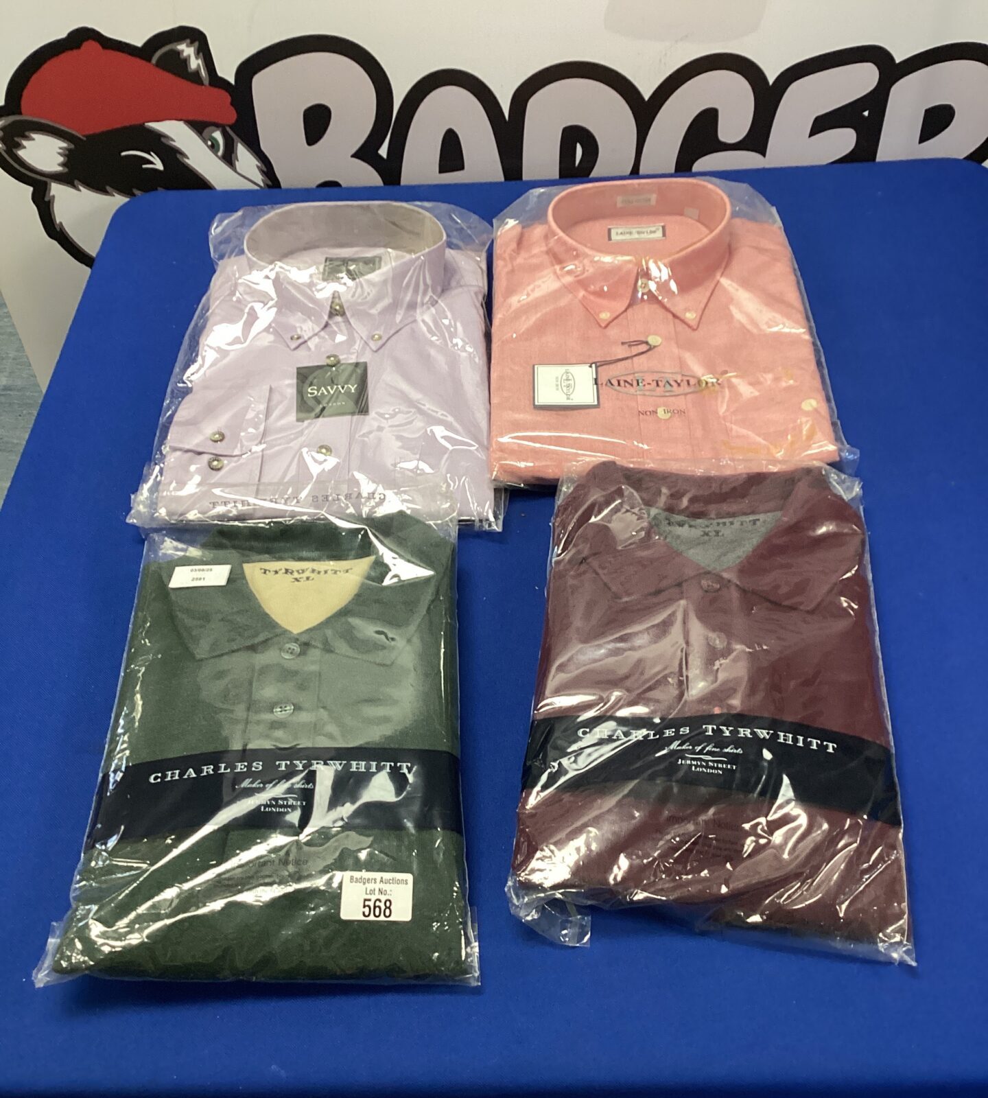 Four new mens shirts inc two xl charles tyrwhitt, savvy london size xl & 16.5 inch neck laine-taylor shirt