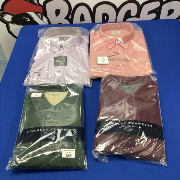 Four new mens shirts inc two xl charles tyrwhitt, savvy london size xl & 16.5 inch neck laine-taylor shirt
