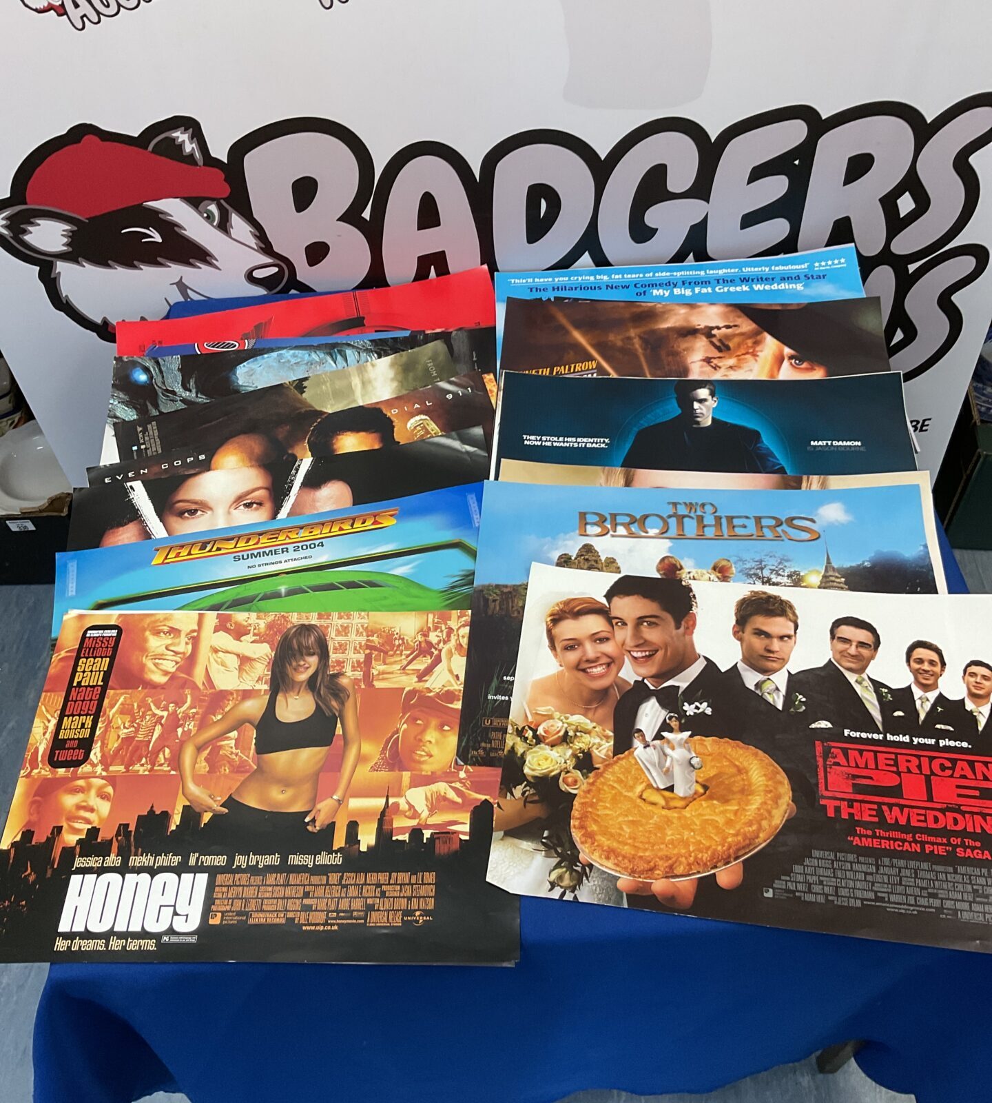 Collection of cinema lobby posters including american pie & thunderbirds