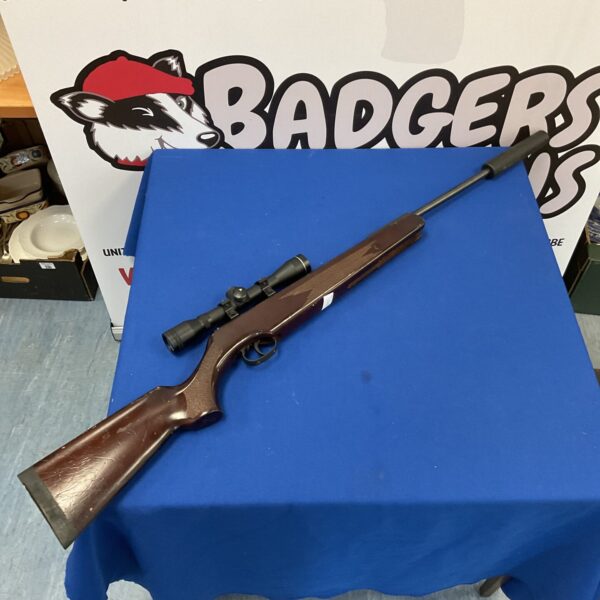 Vintage Remington Express XP .22 calibre air rifle with scope.