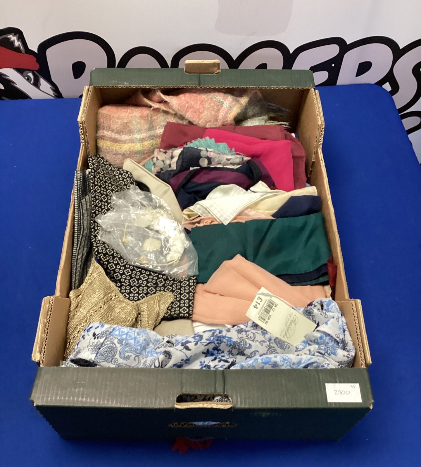 Box of mixed head & neck scarves