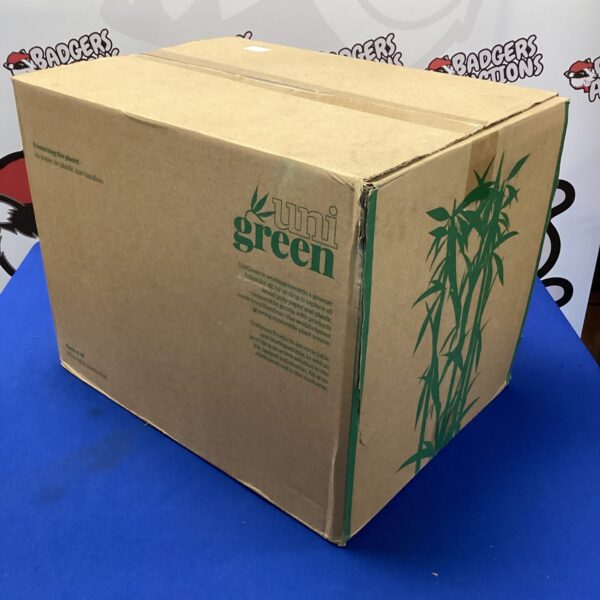 Box of 48 rolls of Uni Green bamboo toilet paper.