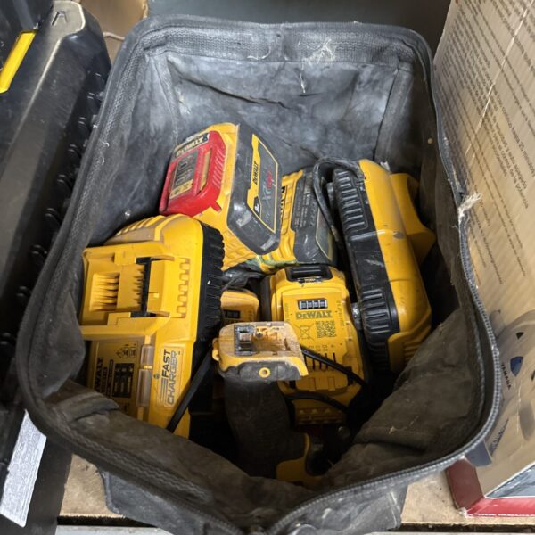 Dewalt DCB115 battery charger in a bag, cordless tool accessory.