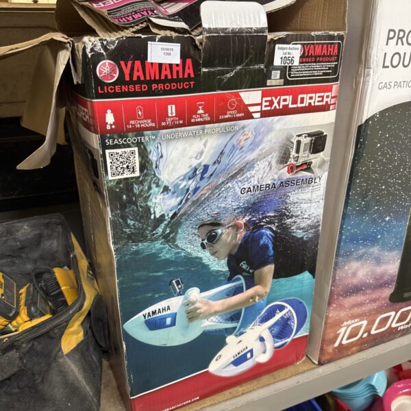 Yamaha Sea Scooter Explorer in original packaging, side view.