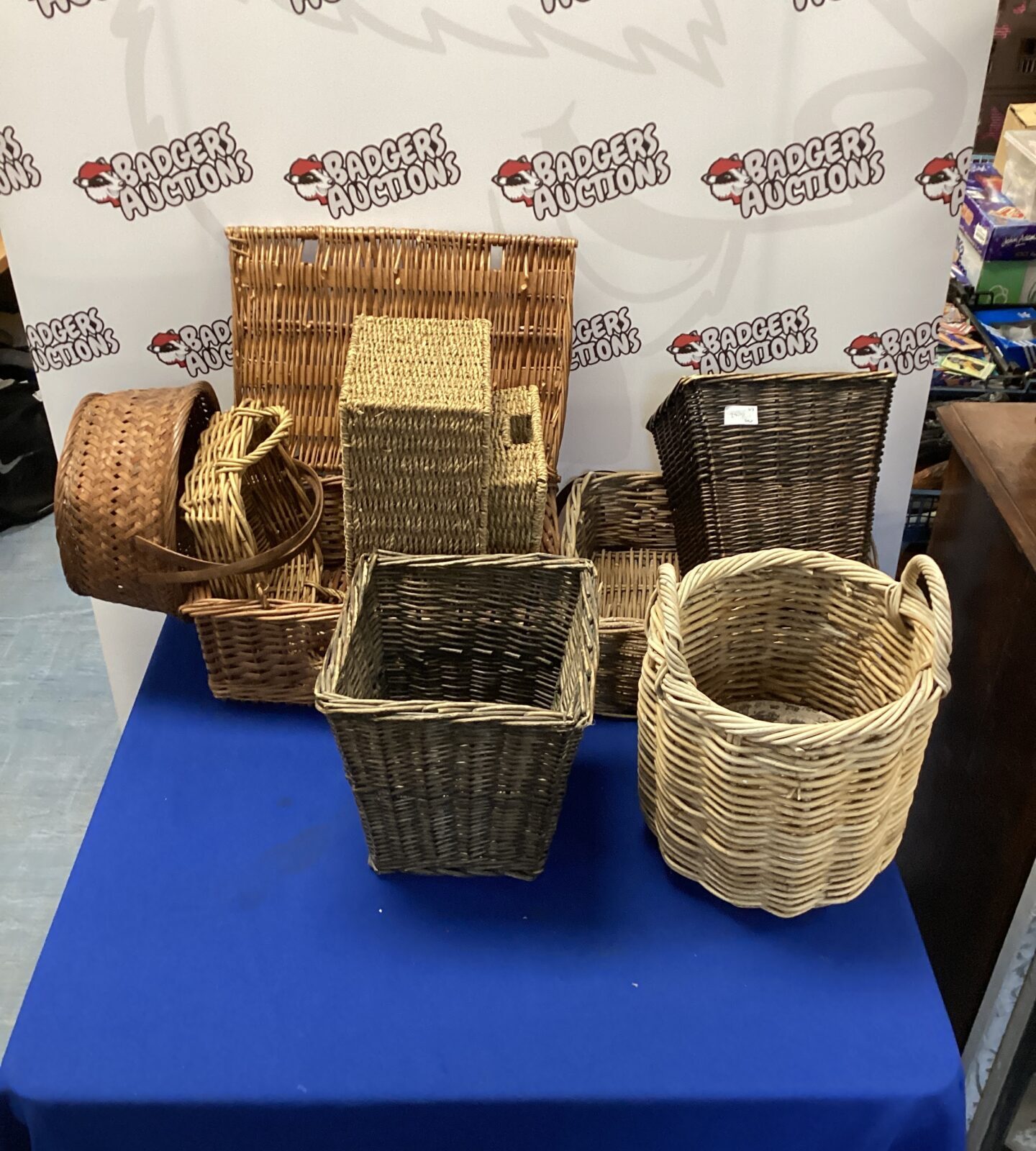 Job lot of wicker baskets