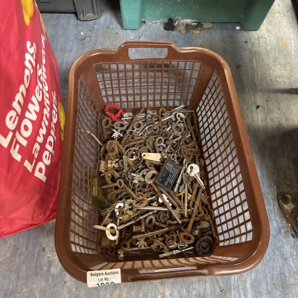 Basket of vintage keys