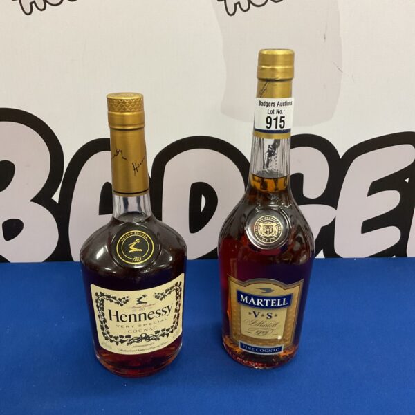 Sealed bottles of hennessy & matrel fine cognac